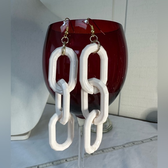 Jewelry - Three white chain link earrings